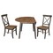 International Concepts 42 in. Solid Wood Round Dual Drop Leaf Dining Table with 2 Chairs in Hickory/Washed Coal K45-42DL-C613-2 - alternate 4